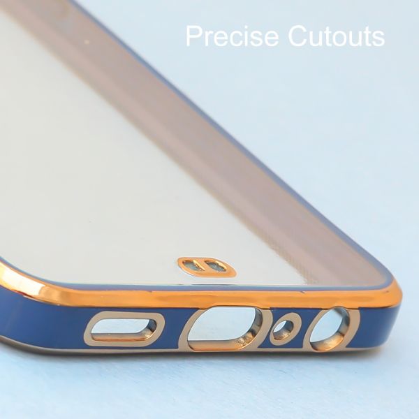 Blue Electroplated Transparent Case for Oppo F21 Pro 5g