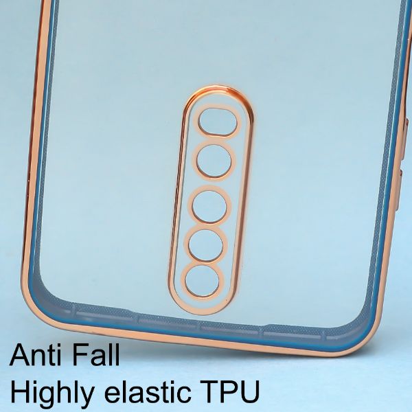 Blue Electroplated Transparent Case for Poco X2