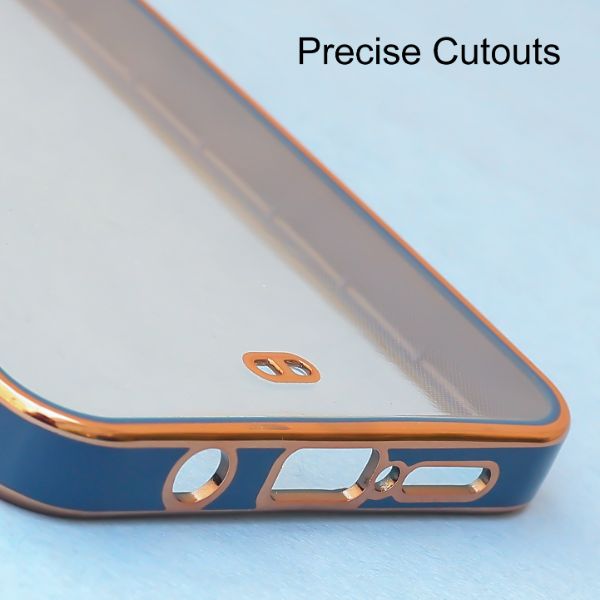Blue Electroplated Transparent Case for Poco X2