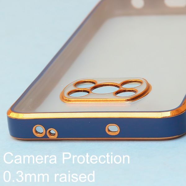 Blue Electroplated Transparent Case for Poco X3