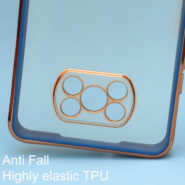 Blue Electroplated Transparent Case for Poco X3