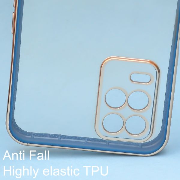 Blue Electroplated Transparent Case for Realme 8 5G