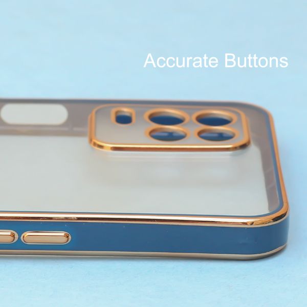 Blue Electroplated Transparent Case for Realme 8 5G