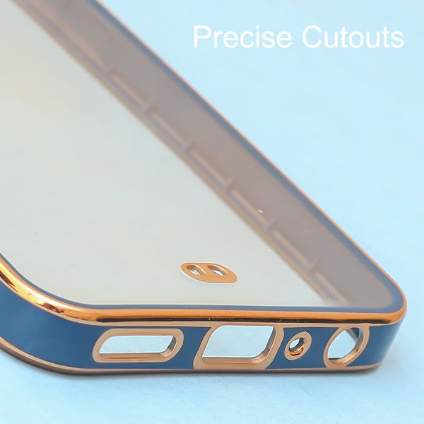 Blue Electroplated Transparent Case for Realme 8 5G