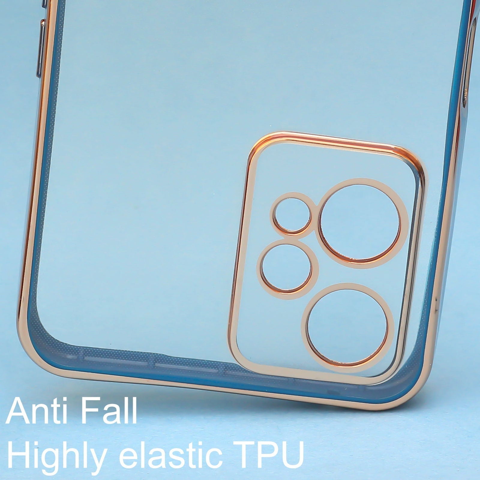 Blue Electroplated Transparent Case for Realme 9 Pro 5G