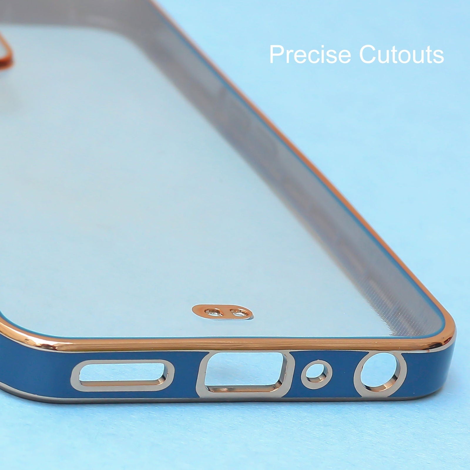 Blue Electroplated Transparent Case for Realme 9 Pro 5G