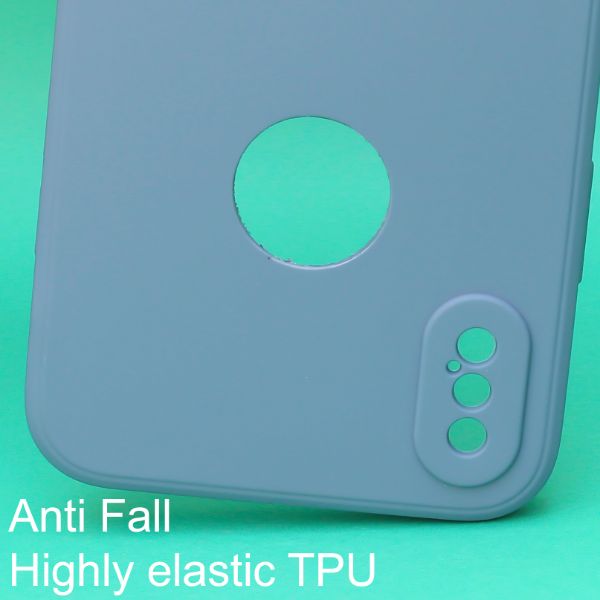 Blue Logo Cut Candy Silicone Case for Apple Iphone X/Xs