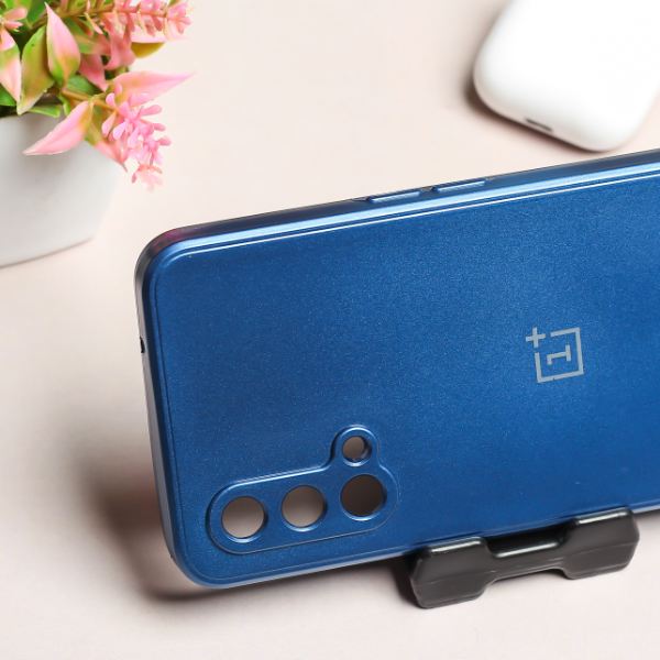 Dark Blue Metallic Finish Silicone Case for Oneplus Nord CE