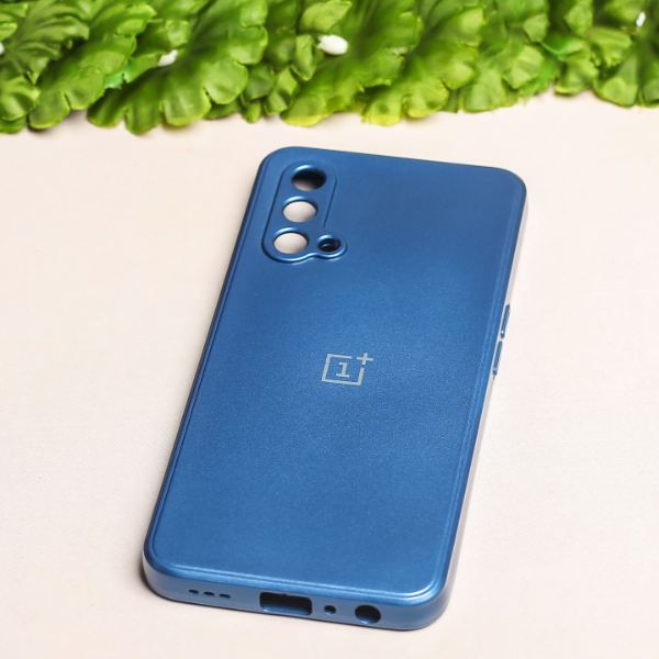 Dark Blue Metallic Finish Silicone Case for Oneplus Nord CE
