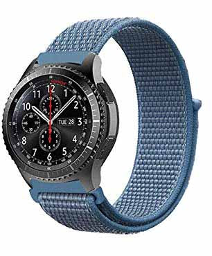 Blue Nylon Strap For Smart Watch 20mm