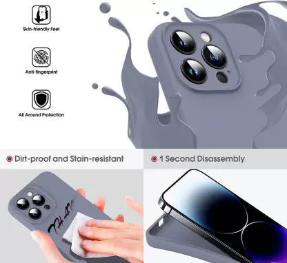 Blue Original Camera Safe Silicone case for Apple iphone 13 Pro