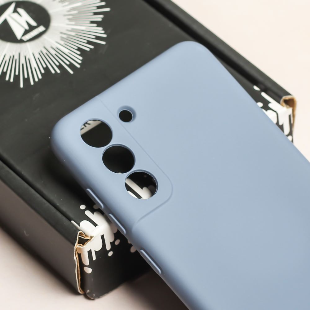 Blue Original Camera Safe Silicone case for Samsung S21 FE