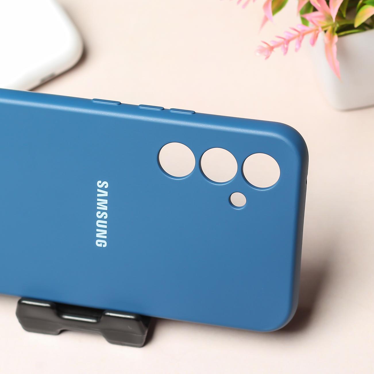 Blue Original Camera Safe Silicone case for Samsung A34