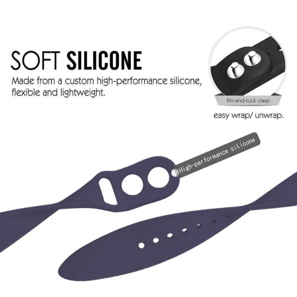 Blue Plain Silicone Strap For Watch Series 2 (42mm/44mm/45mm/46mm/49mm)