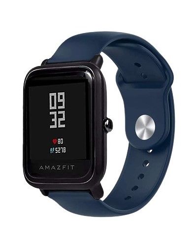 Blue Plain Silicone Strap For Smart Watch (22mm)