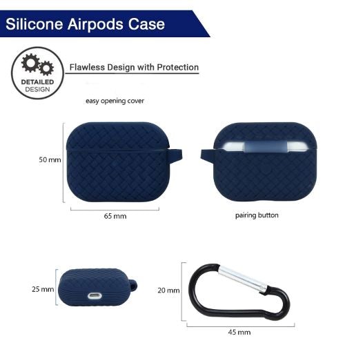 Blue Stylish Silicone Case For Apple Airpods 3
