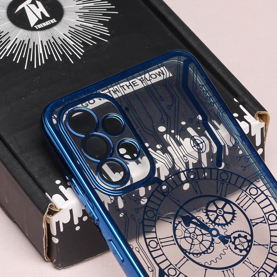 Blue Watch Machine Logo Cut Transparent Case for Samsung A32 4g