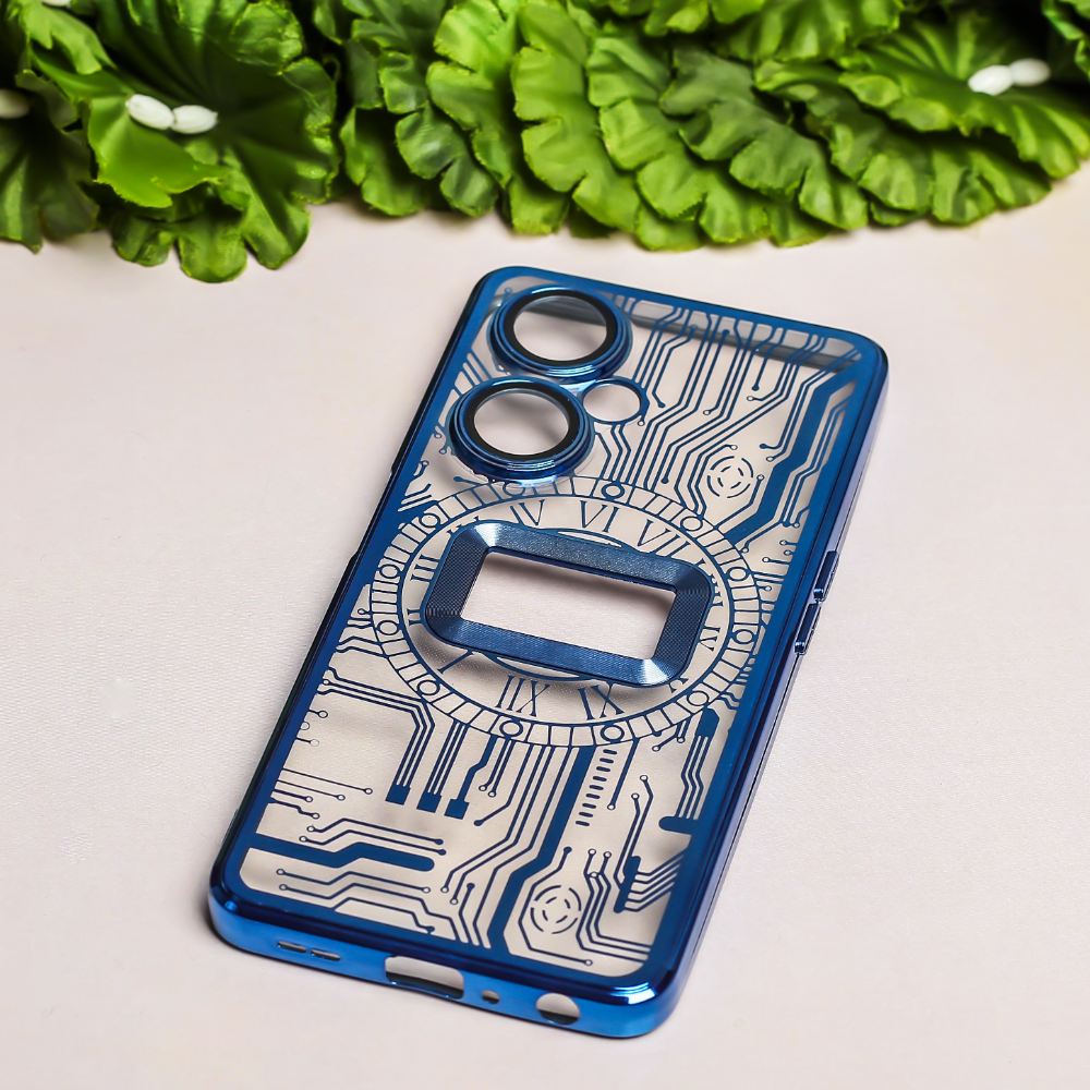 Blue Watch Mashine Logo Cut Transparent Case for Oneplus Nord CE 3 Lite