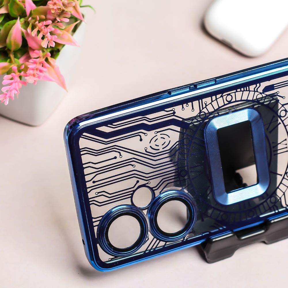 Blue Watch Mashine Logo Cut Transparent Case for Oneplus Nord CE 3 Lite