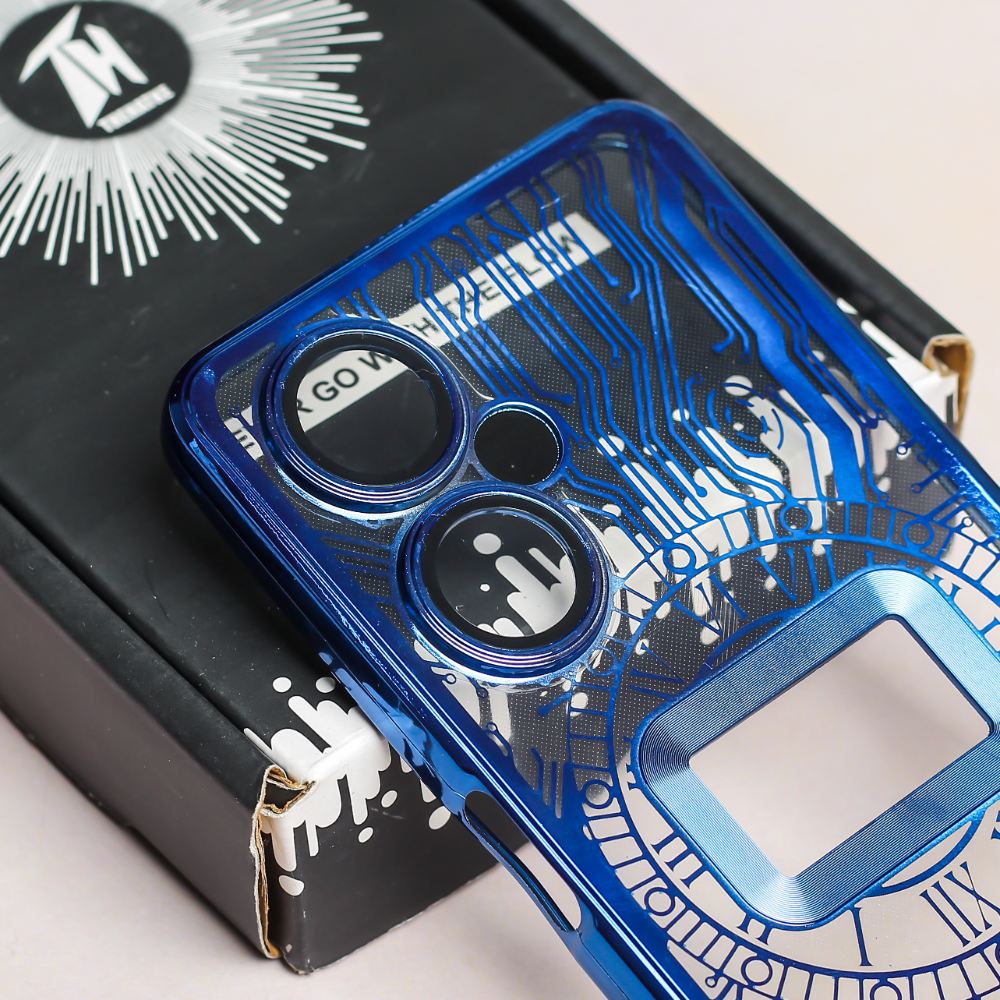 Blue Watch Mashine Logo Cut Transparent Case for Oneplus Nord CE 3 Lite