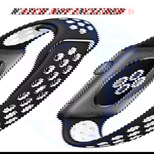 Blue White Dotted Silicone Strap For Apple Watch Series 3 (42mm/44mm/45mm/46mm/49mm)