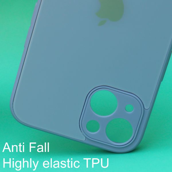 Blue camera Safe mirror case for Apple Iphone 14 Plus