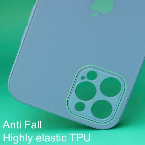 Blue camera Safe mirror case for Apple Iphone 14 Pro