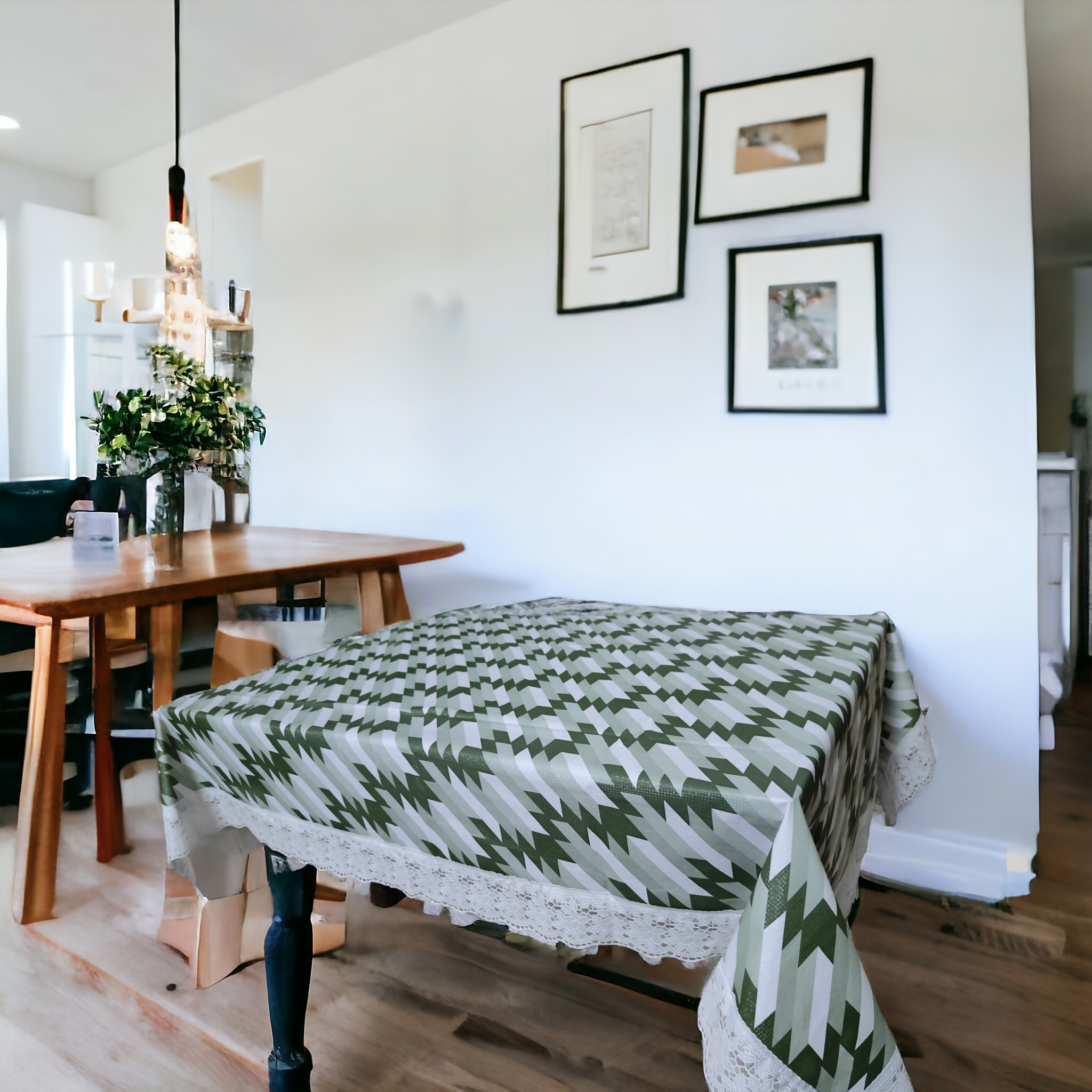 Stylish Green Cut Table Cover – Small & Large (40x60 & 60x90) Inches