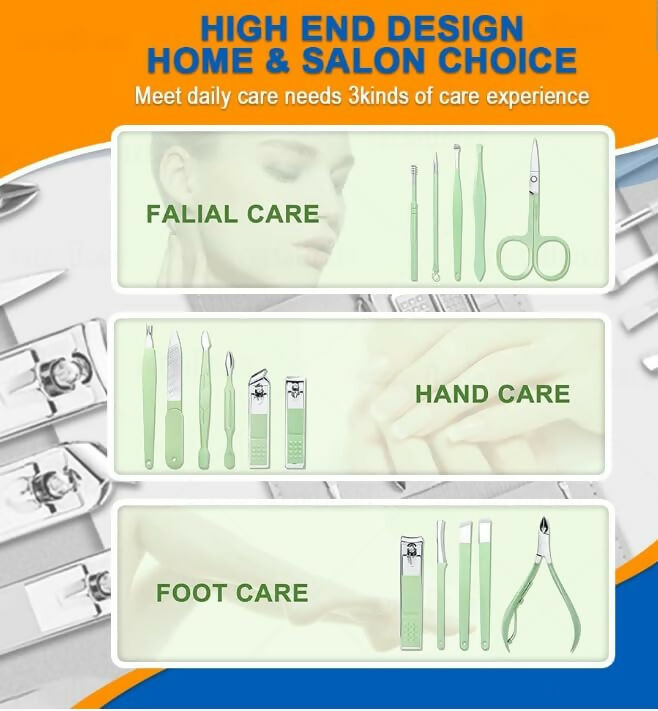 Nail Clippers & Manicure Tools Set 16Pcs with Scissors, Ear Spoon & Cutters