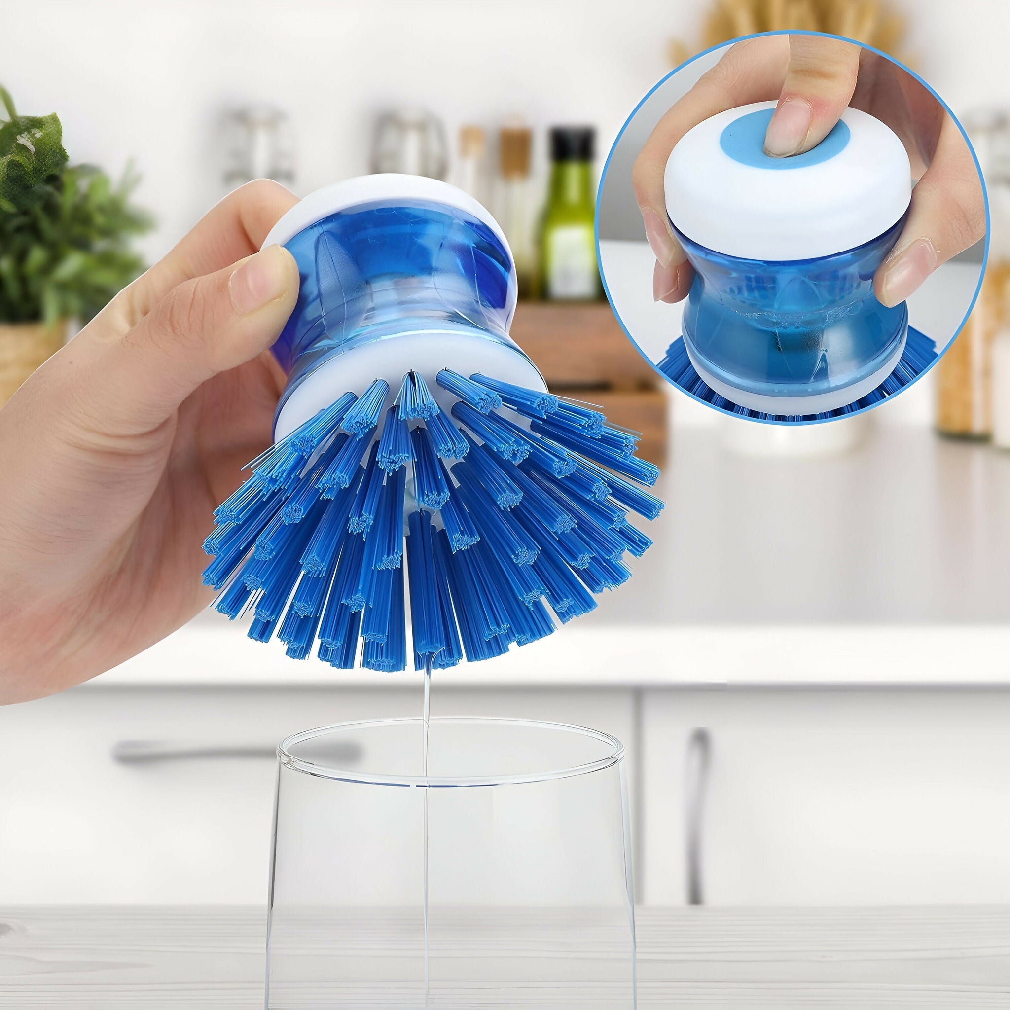 Premium Plastic Cleaning Brush with Built-in Liquid Soap Dispenser