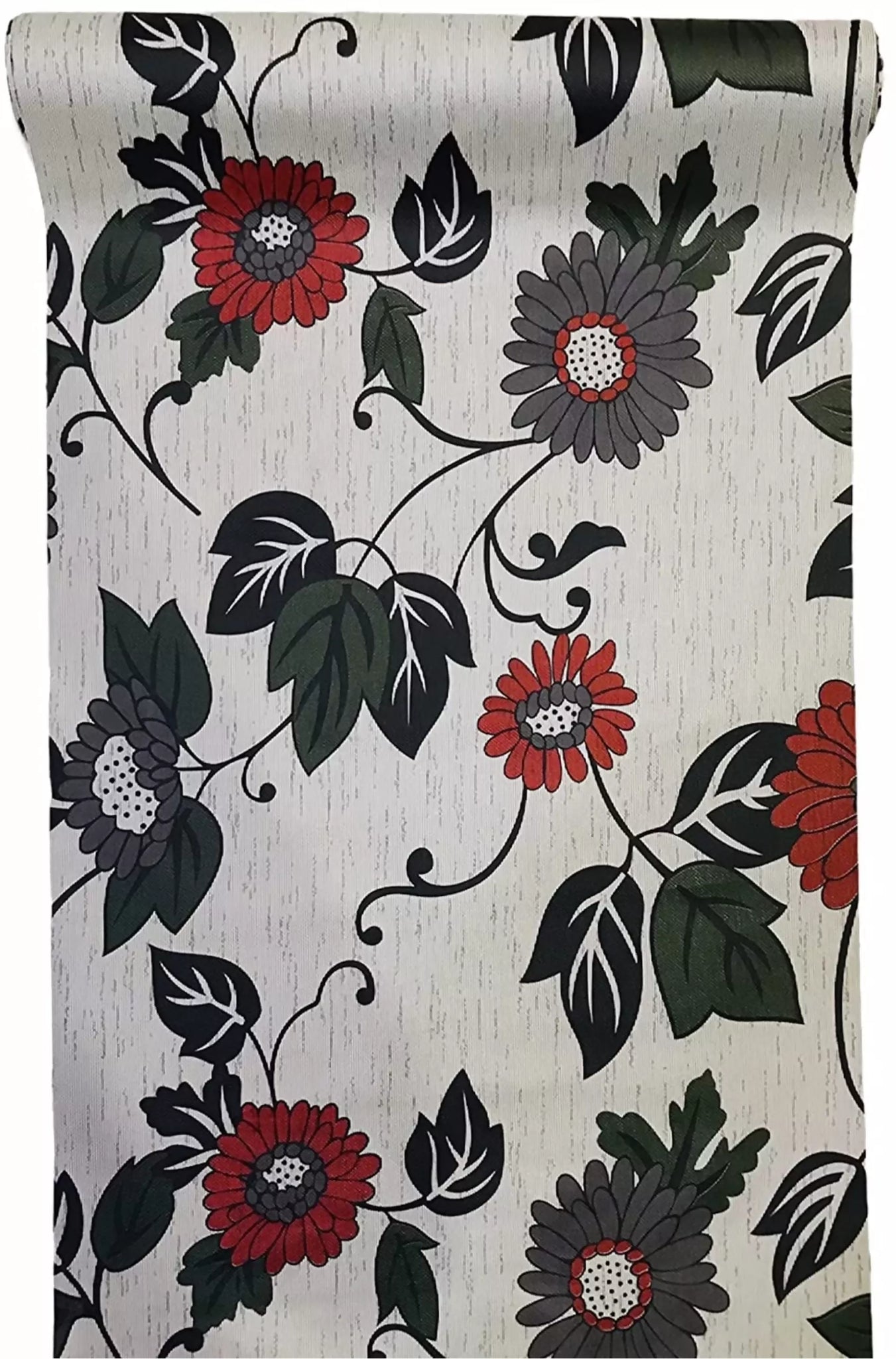 Mopak Decor ShelfLiner used for Wardrobe kitchen cabinet Drawer Slab Roll (Grey Black Leaf)