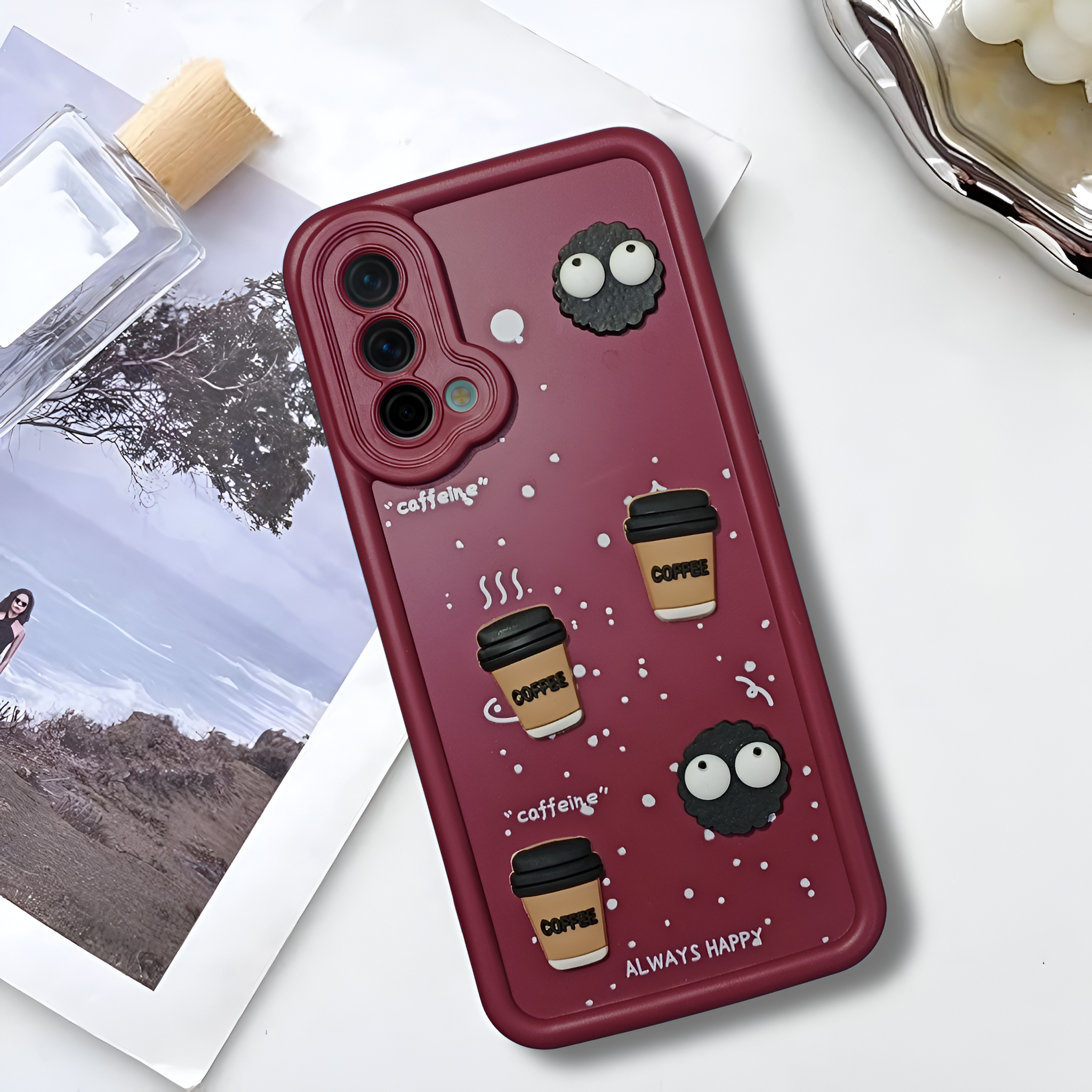 Mehroon COFFEE (ALWAYS HAPPY) Silicone case for Oneplus Nord CE