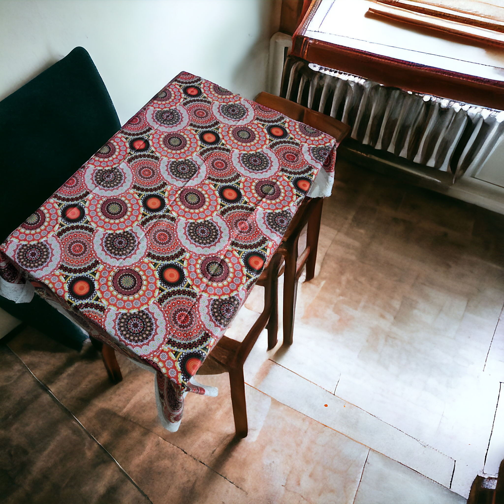 Mopak Decor Table Cover 3D Medium Size 2 to 4 Seater 40*60 Classic Table Cover Printed Table Cover with Lace Centre Table Cover Rectangular Table Cover Dining table cover