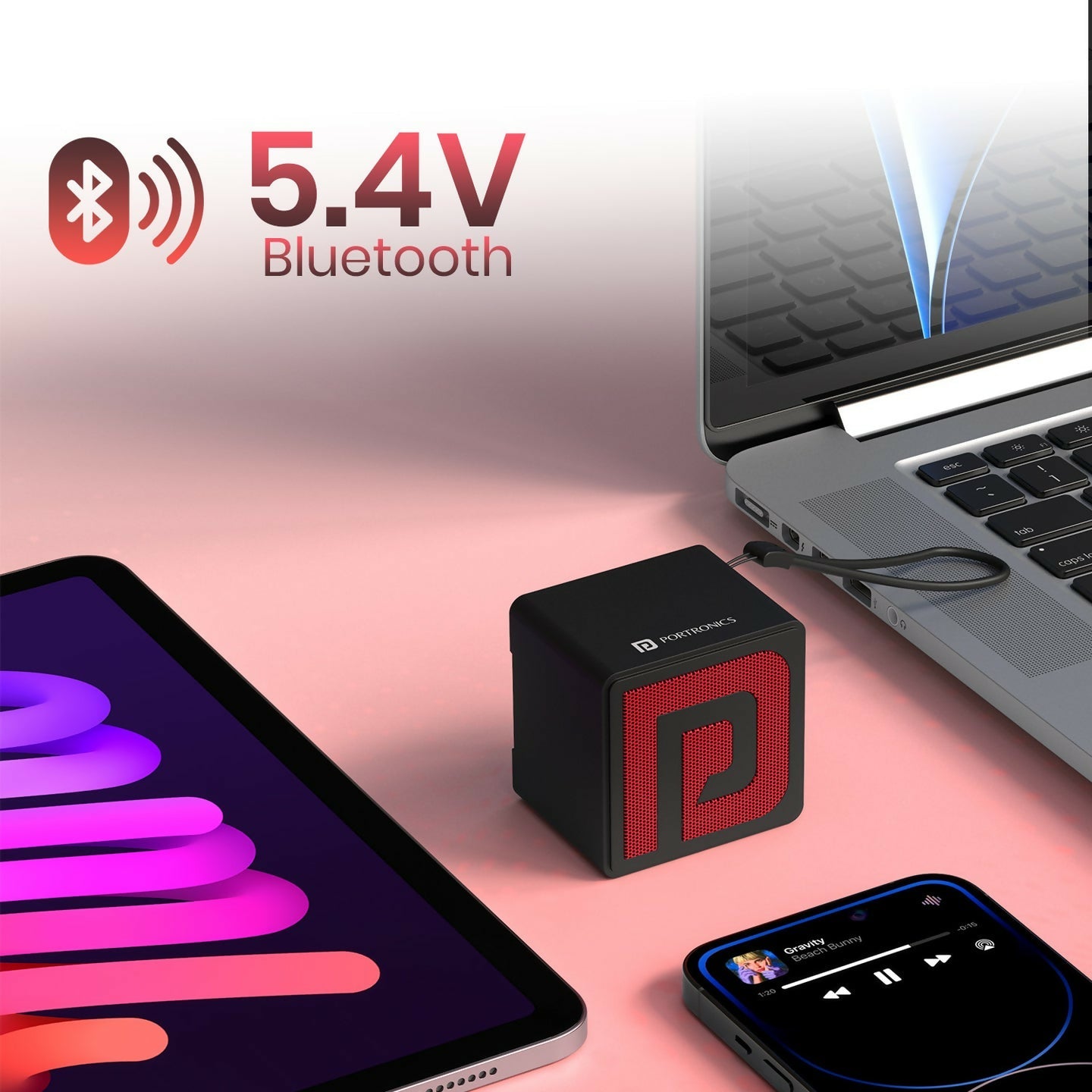 Portronics Nugget Wireless Bluetooth Speaker – 3W HD Sound, 4 Hours Playtime