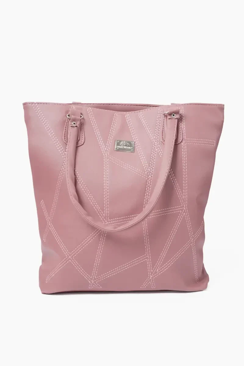 Women’s Faux Leather Solid Hand Bag - Pink