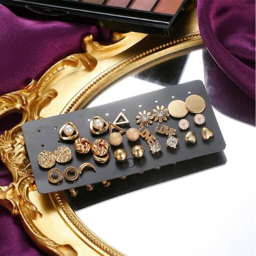Pinapes Fashion Metal Earrings Set of 14-Pair Combo for Women and Girls