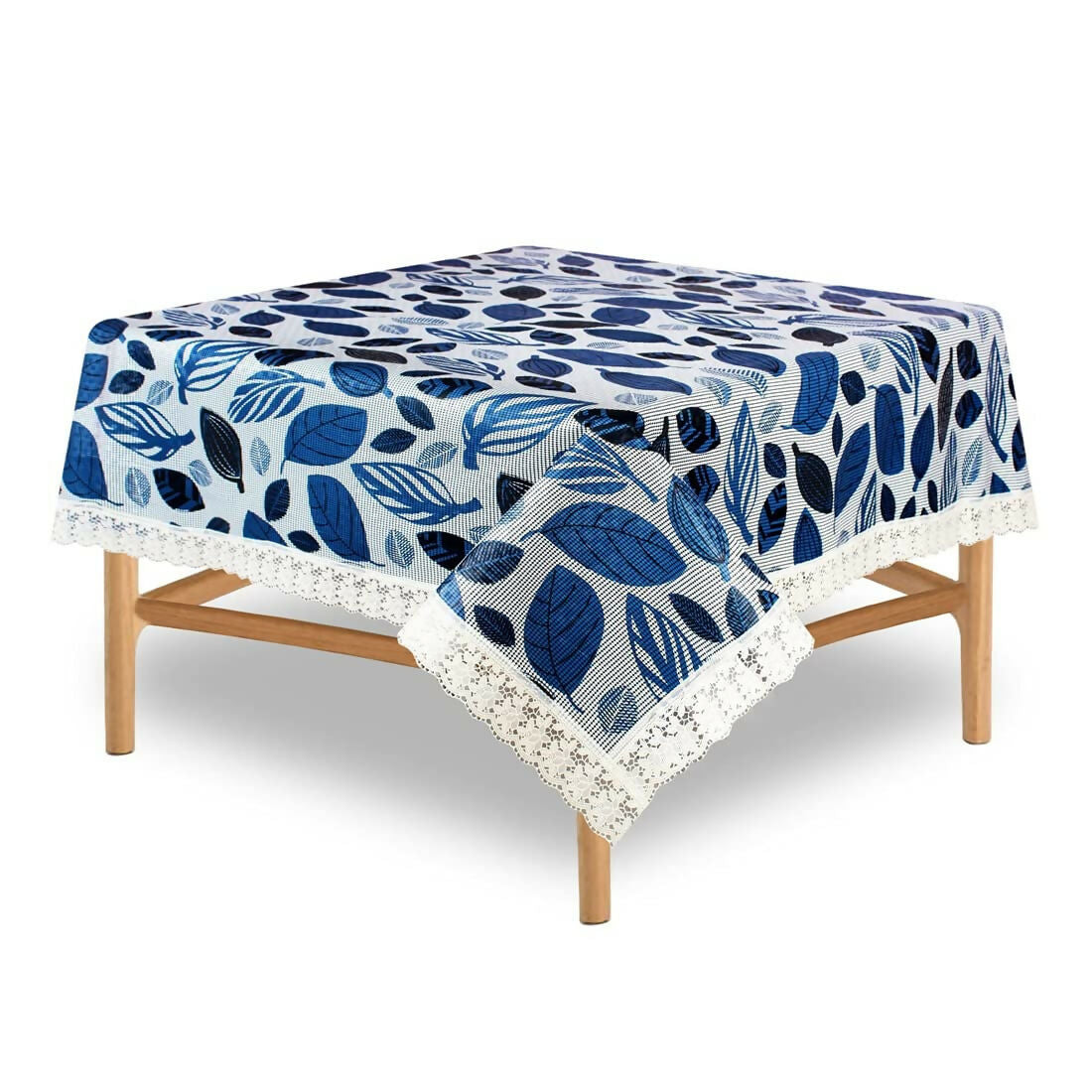 Classic Blue Black Leaf 3D Table Covers – Small & Large (40x60 & 60x90) Inches