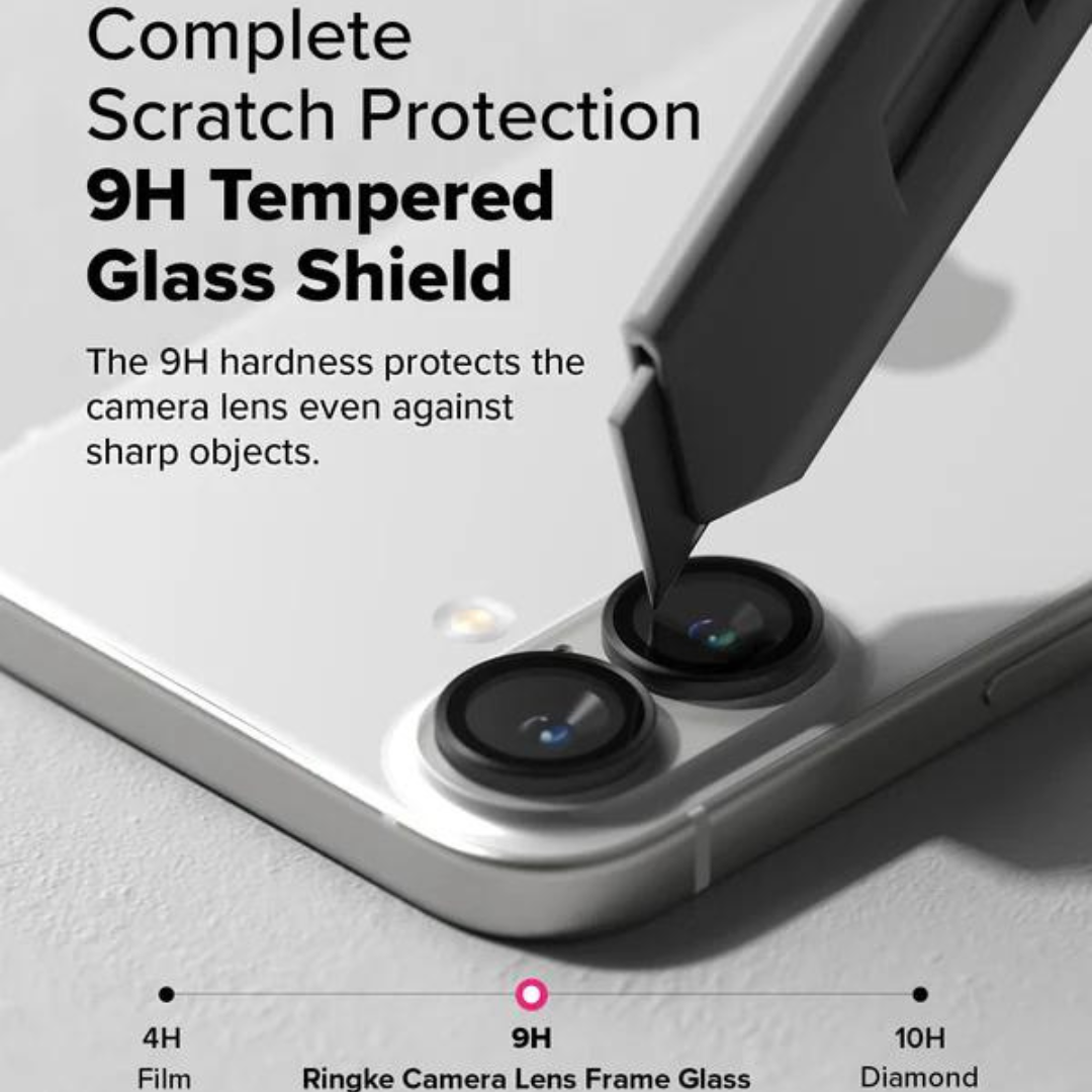 Black Metallic camera ring lens guard for Apple iphone 16 Plus