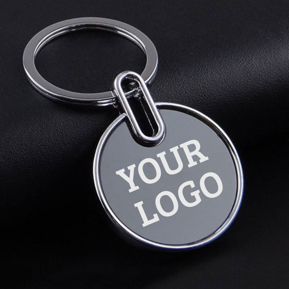 Sleek Round Metal Keychain