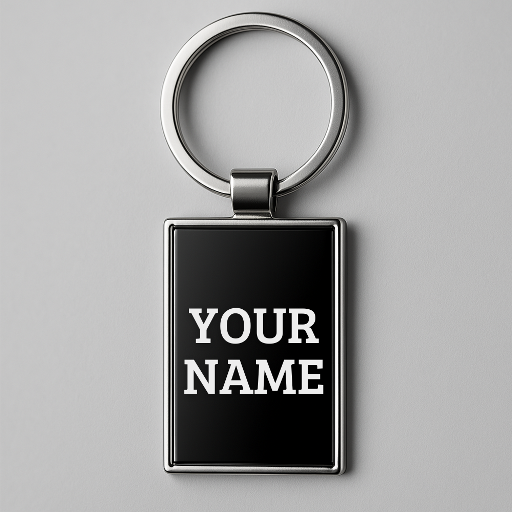 Sleek Rectangular Metal Keychain