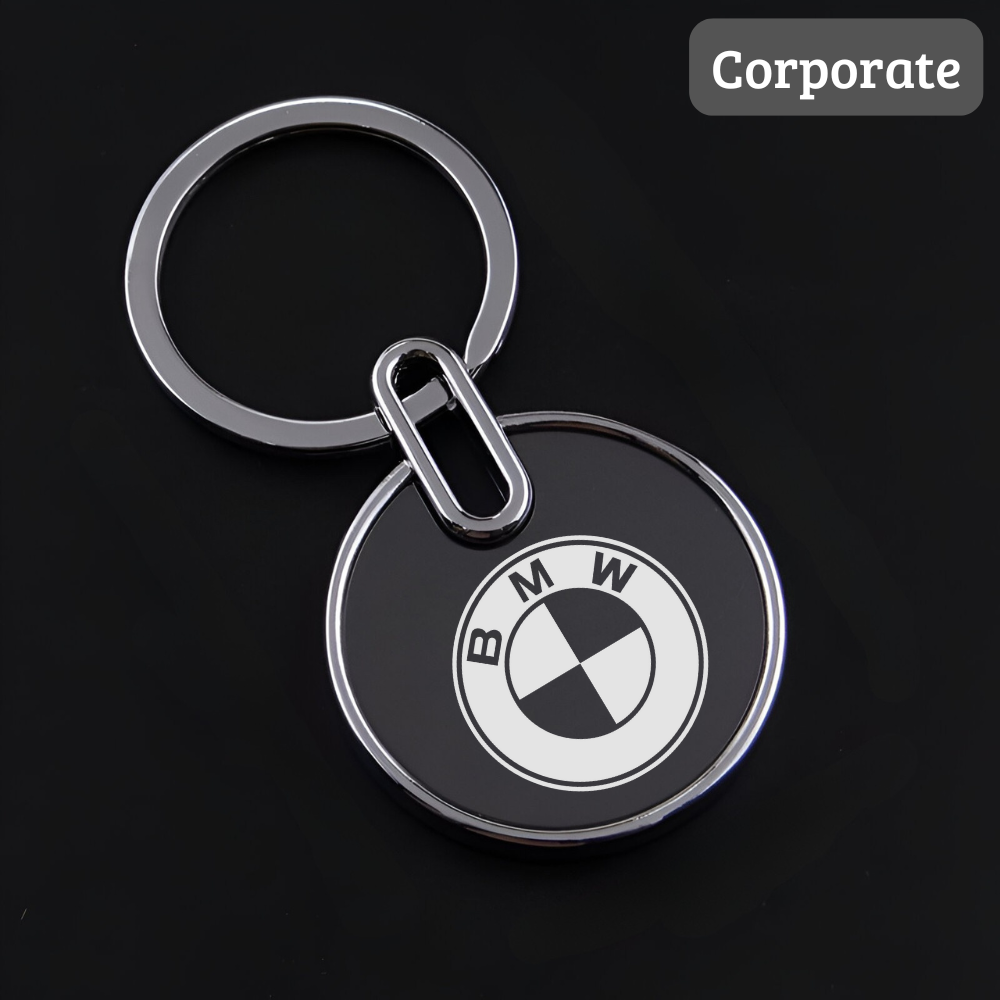 Sleek Round Metal Keychain