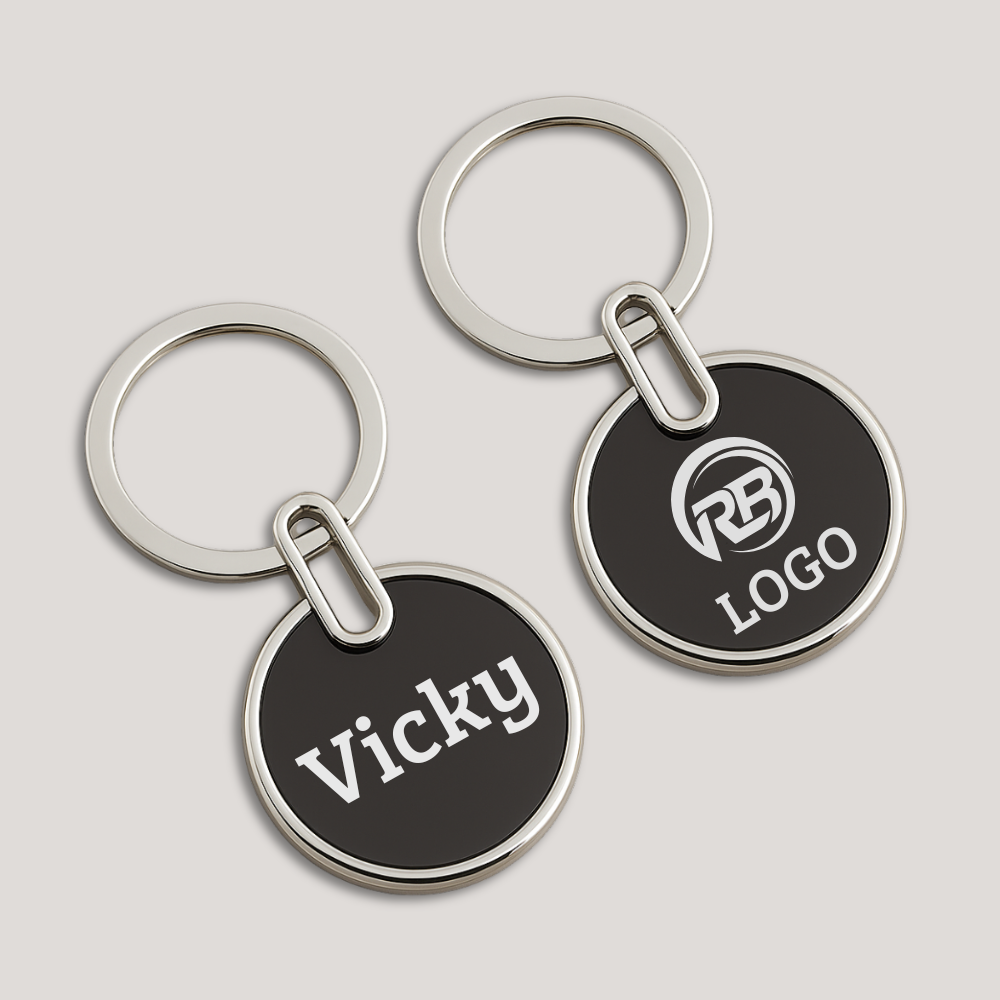 Sleek Round Metal Keychain