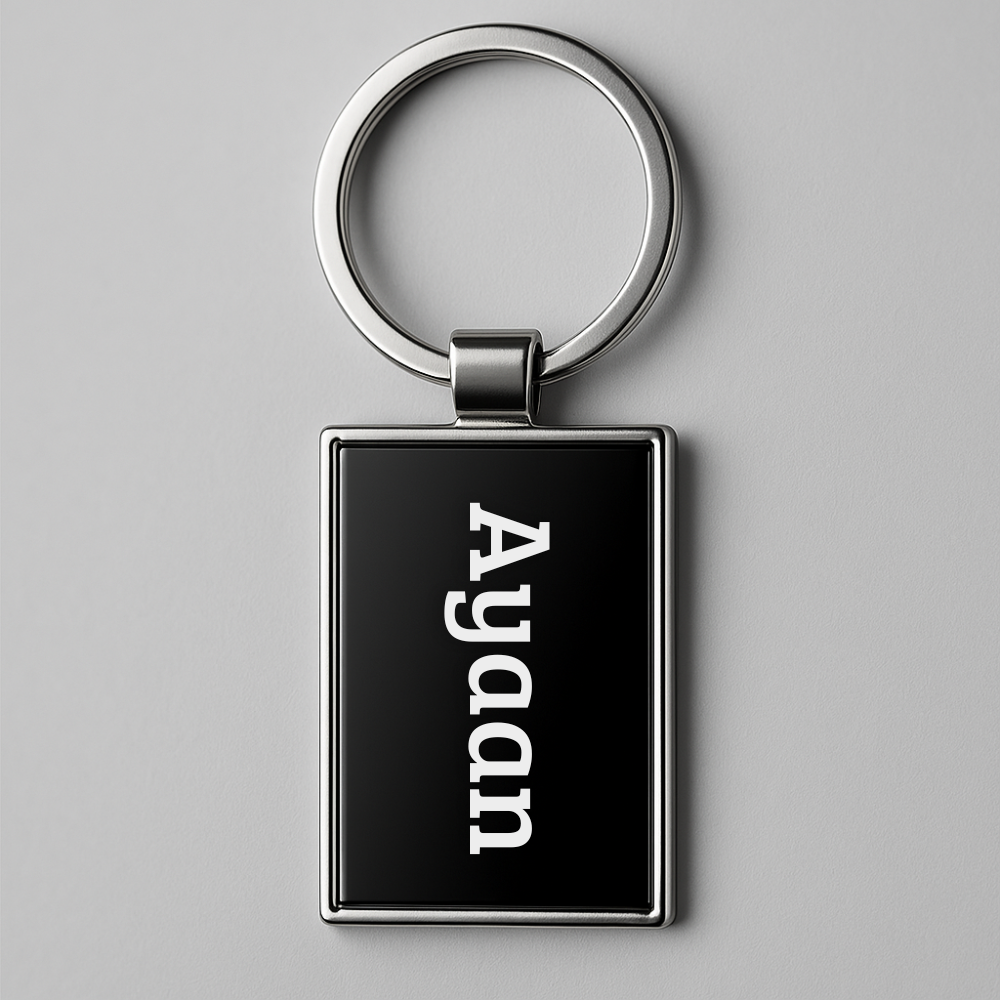 Sleek Rectangular Metal Keychain