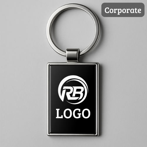 Sleek Rectangular Metal Keychain