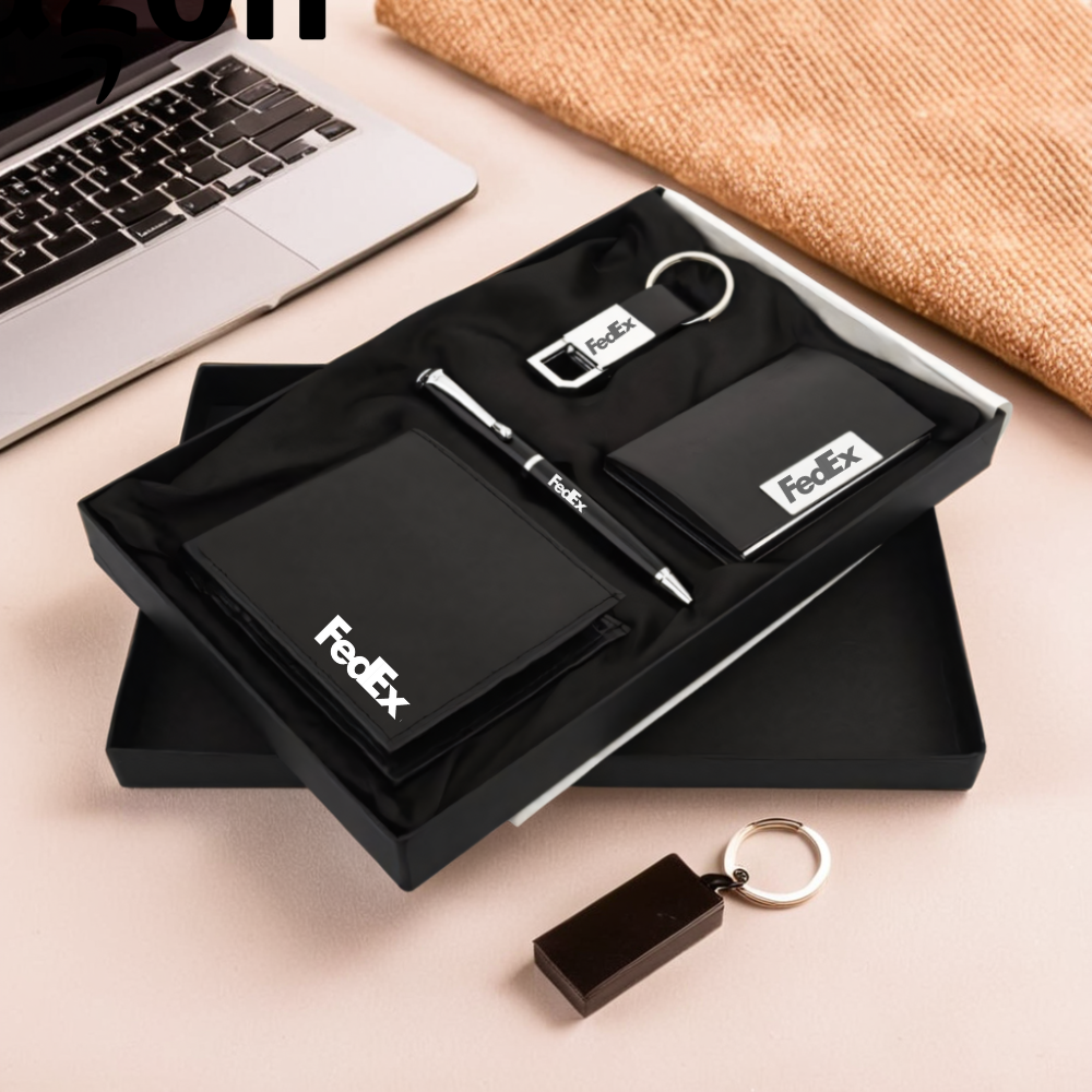 Signature Collection: Elegant Pen, Keychain, Card Holder & Wallet Set