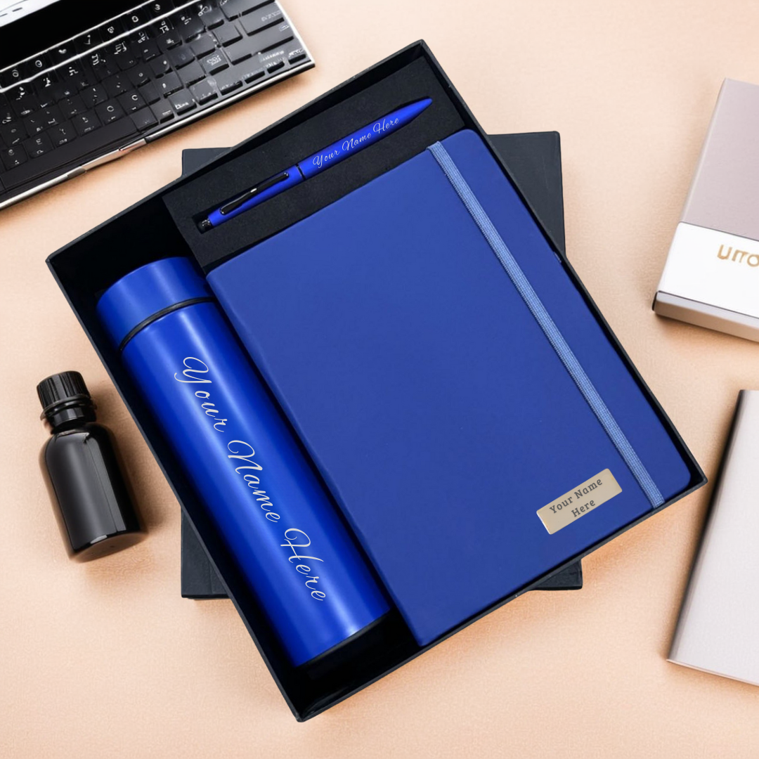 Personalized Gift Set – Bottle, Pen, and Diary