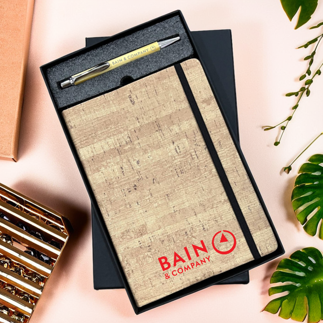 Wooden Finish Diary + Metal Pen Duo - Corporate Gift