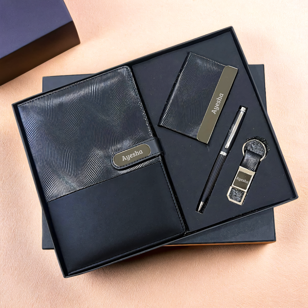 Stylish Gift Set - Diary, Pen, Keychain & Card Holder