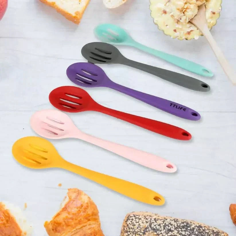 6 Pcs Silicone Cooking & Basting Spoon Set – Heat-Resistant, Non-Stick Kitchen Utensils