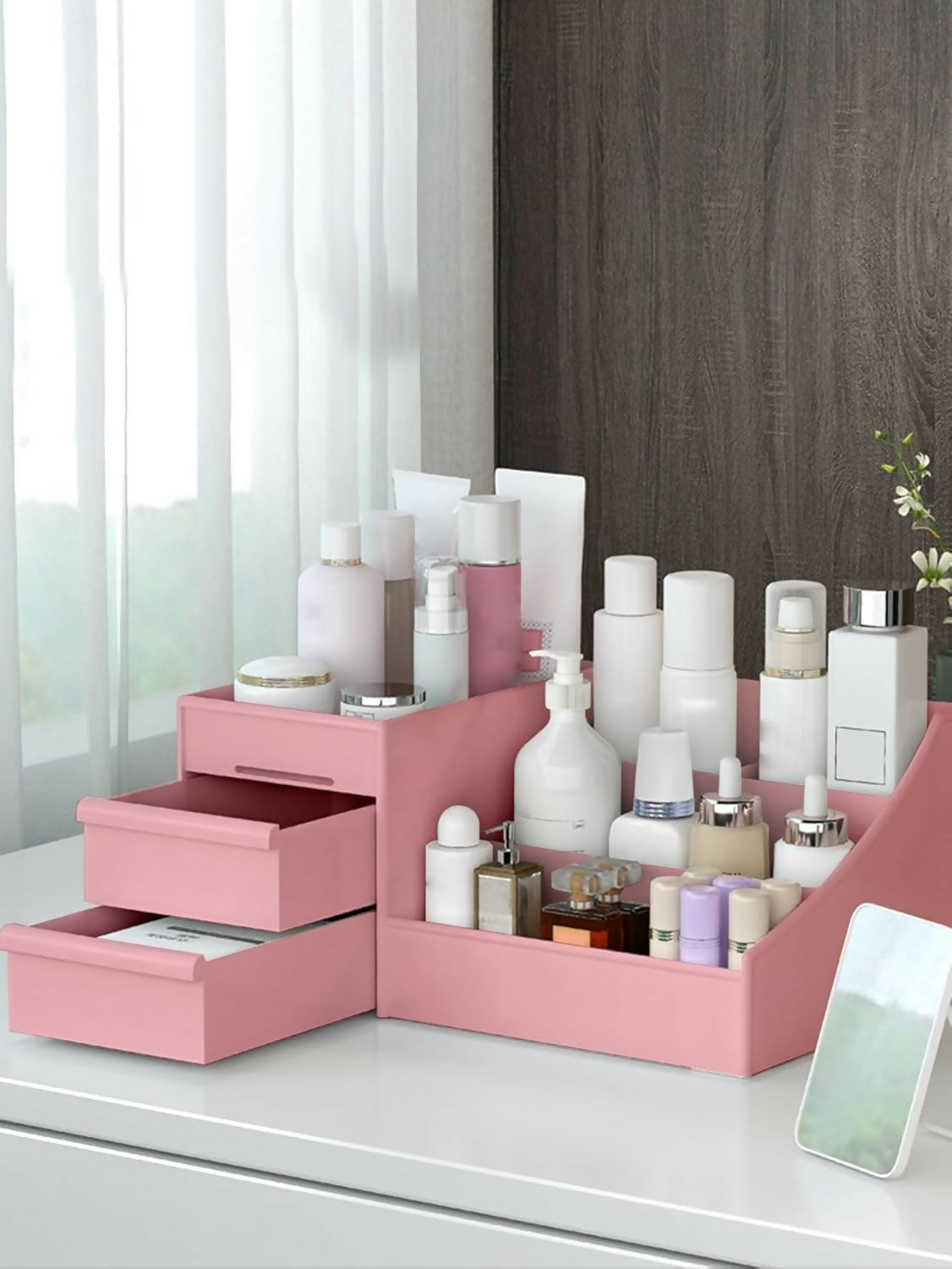 Large Capacity Cosmetic Storage Box Makeup Drawer Organizer( Plastic)